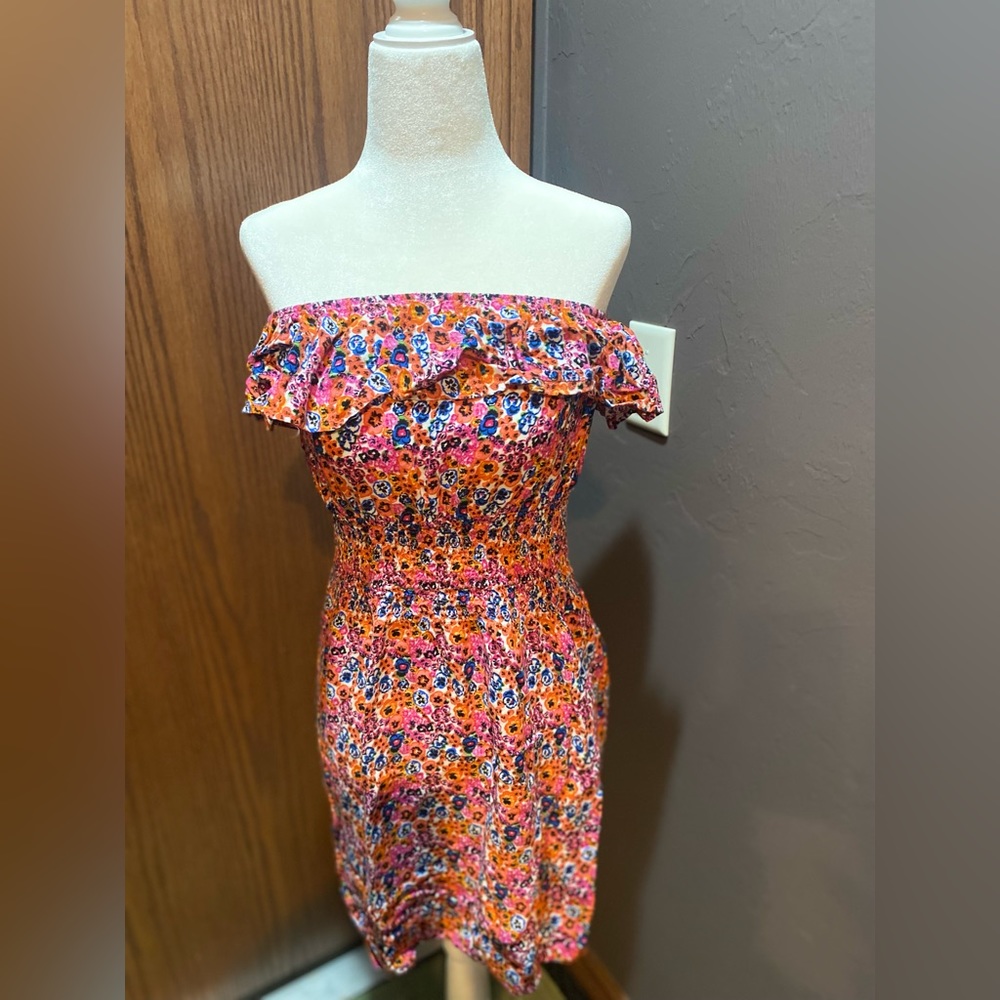 strapless flower dress